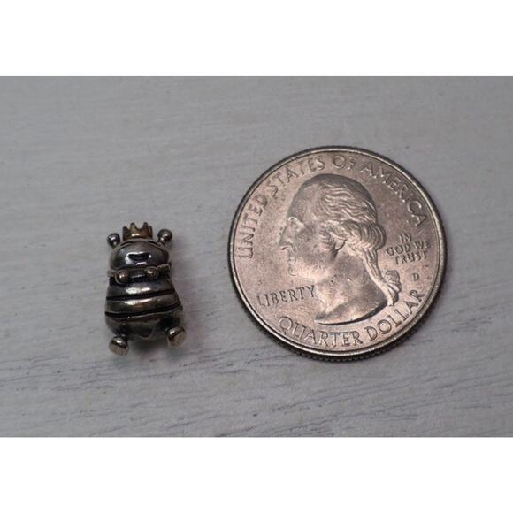 Pandora 14k & Sterling Silver Queen Bee Charm 3.7G / 0.5in - Picture 5 of 6